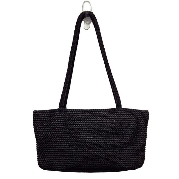 The Sak Black Crochet Mini Zippered East West Tote - Picture 1 of 8